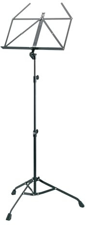 K&M 107 Notenpult Schwarz – Ausziehbarer Notenständer 67,5 - 147 cm - klappbare Notenablage, faltbares Metall-Stativ