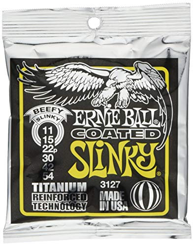 Ernie Ball Beefy Slinky Cordes avec revêtement en titane RPS, pour guitare électrique, calibre 11-54