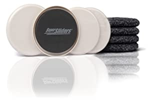 SuperSliders Wiederverwendbare Bezüge zum Möbelschieben, harte Oberflächen & Teppichboden (4 Stück) – 12,7 cm, rund, 4703895N