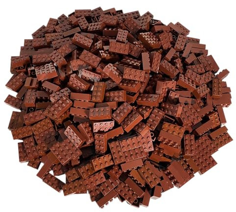 LEGO City – 50 Piedras con 2 x 4 Botones en Color marrón más 1 Casco Dorado