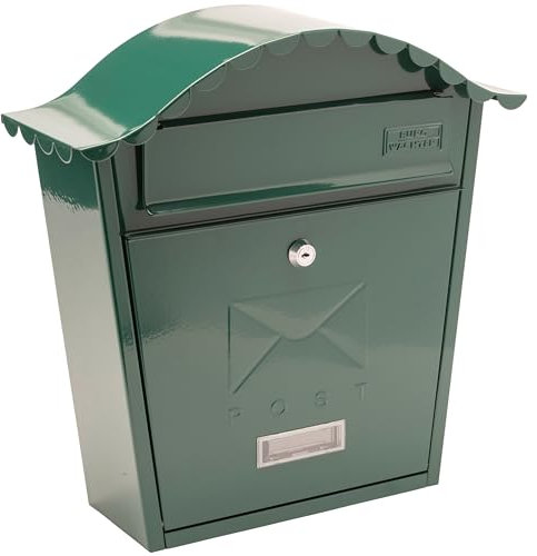 Burg-Wächter Classic Post Box Green Klassischer Briefkasten, grün, MB01G, 36x37x13cm