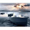 murando - Papier peint panoramique moderne 300x231 cm - Revêtement mural décoration pour chambre salon cuisine - Design unique et moderne - Gris - Lac paysage bateaux paysage l'eau 100403-227