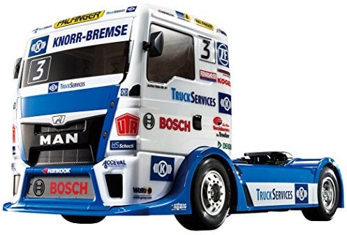 TAMIYA 58632 - 1:14 RC Team Hahn Racing MAN TGS TT-01E, ferngesteuertes Auto/ Fahrzeug, Modellbau, Bausatz, Hobby, Basteln, Modell, Zusammenbauen, Unlackiert