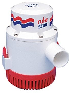 Rule 16A 3700 GPH Heavy Duty Bilge Pump, Non-Automatic, 24 Volt, White/Red