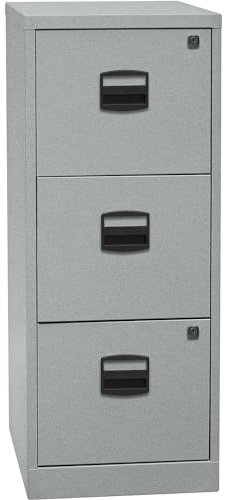 Bisley Home Hängeregistraturschrank PFA, 3 HR-Schubladen, Metall, 355 Silber, 40 x 41.3 x 101.5 cm