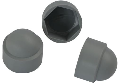 100 Stück Sechskant Schutzkappe M6 - Schlüsselweite 10mm, Farbe grau - Abdeckkappen