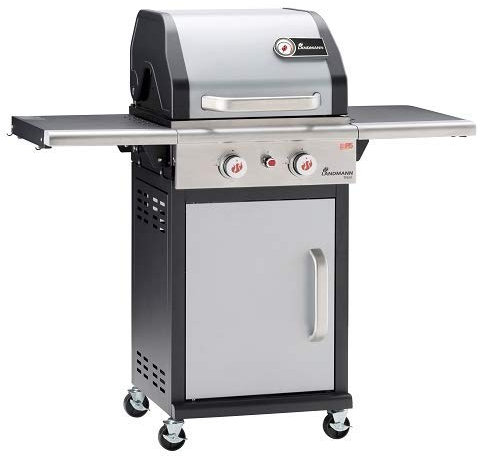 LANDMANN 12901 Gasgrill Triton PTS 2 | Premium Gasgrill mit doppelwandigem Deckel & Deckelthermometer | Grillrost aus emailliertem Gusseisen für perfektes Grillbranding | LANDMANN PTS-System [Edelstahl]