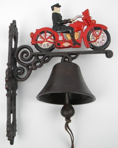 Clever-Deko Wandglocke Türglocke Gusseisen Glocke Motorrad Harley Geschenkidee Biker Club