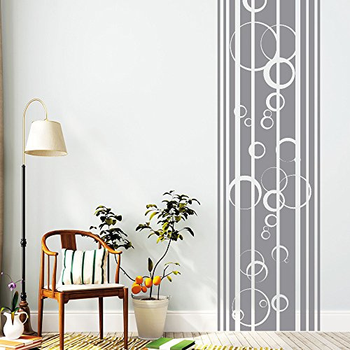 Wandtattoo Loft Wandaufkleber Streifen Bordüre mit Blubber Blasen Wandsticker/ 30 Farben / 4 Größen