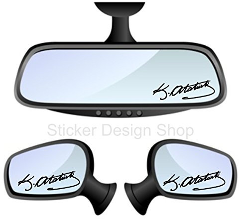 Atatürk Imza Spiegel Aufkleber Sticker Auto Laptop Handy Türkiye Istanbul