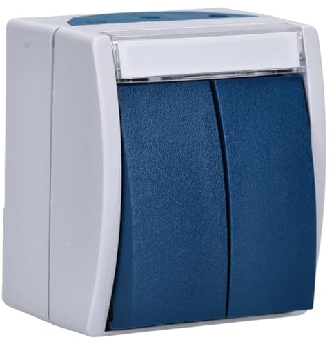 Busch-Jaeger 2621 WN-53-205-101 Doppeltaster/Serientaster 2 Schließer, 1-polig (Arbeitsstrom) (Thermoplast) Grau ocean® (IP 44) 2CKA001484A0374