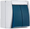 Busch-Jaeger 2621 WN-53-205-101 Doppeltaster/Serientaster 2 Schließer, 1-polig (Arbeitsstrom) (Thermoplast) Grau ocean® (IP 44) 2CKA001484A0374