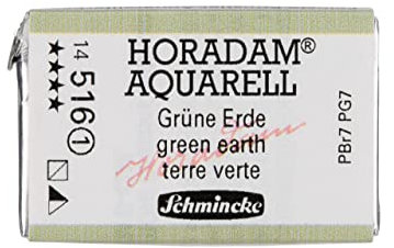 Schmincke – HORADAM® AQUARELL - feinste Künstler-Aquarellfarben, 516 Grüne Erde, 14 516 043, 1/1 Näpfchen