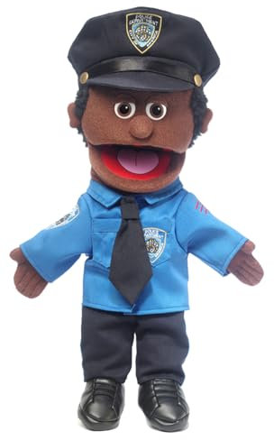 SiLLy puppets Polizist, schwarzer Mann, Handpuppe, 40 cm