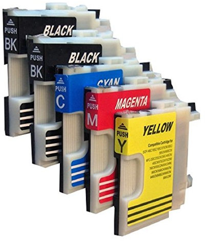 5 Druckerpatronen für Brother mit freier Farbauswahl LC980 LC1100 DCP-145C DCP-165C DCP-185C DCP-195C DCP-365CN DCP-375CW DCP-385C DCP-395CN DCP-585CW DCP-J715W DCP 6690CW MFC-250C MFC-255CW MFC-290C MFC-295C MFC-295CN MFC-355CW MFC-490CN MFC-490CW MFC-J615W MFC-670CDW MFC-790CW MFC-795CW MFC- 930CDN MFC-990CW MFC-930CDWN MFC-5490CN MFC-5890CN MFC-6490CN MFC-6490CW MFC-6890CN MFC-6890CDW MFC-5895CW