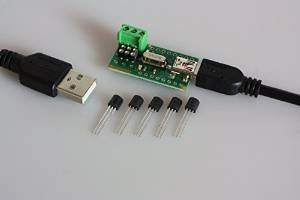 USB Temperatur Sensor Tester Interface für DS18B20 inkl. 5 x Temperatursensor DS18B20 USB Kabel und Software