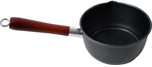 Milk PAN Saucepan MILKPAN Non Stick Wooden Handle Ceramic Kitchen Tea Gauge New (18CM)