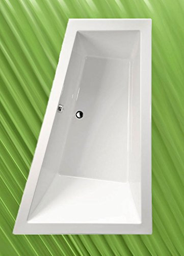 Badewanne 180x120cm Rechts + Ablaufgarnitur + Wannenfüße