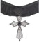 Widmann 7127C - Halskette, mit gotischem Kreuz und Edelstein, Schmuck, Kostümaccessoires, Dark, Gotik, Mottoparty, Karneval, Halloween
