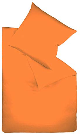fleuresse 9200 Colours Interlock Jersey Bettwäsche aus 100% Baumwolle, Oekotex Standard 100, 155 x 200 cm, orange