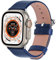 Fullmosa Cinturino per Apple Watch 41mm/40mm/38mm, Cinturini in Pelle di Ricambio Compatibile con Apple Watch Serie 9 8 7 6 5 4 3 2 1, Apple Watch SE 2/ SE, Blu Scuro