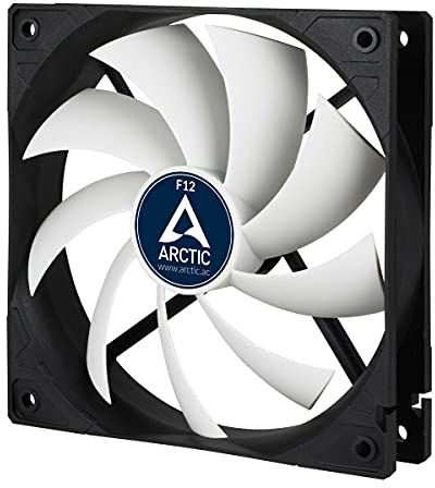 ARCTIC F12-120 mm Standard Gehäuselüfter, leiser Lüfter, Case Fan mit Standardgehäuse, Push- oder Pull Konfiguration möglich, 1350 U/min. - Schwarz/weiß