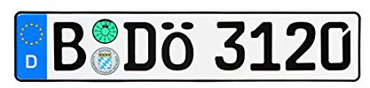 German Euro Plate with Registration Seals - Euro (EU) Style - Random Characters