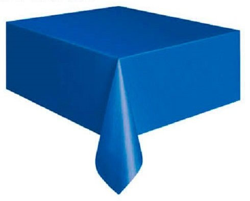 Royal Blue Polka Dots Rectangular Plastic Table Cover (137cm x 274cm) 1 Piece - Ideal for Parties and Events