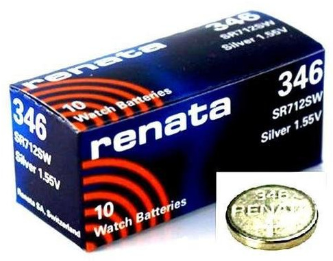 1 x Renata 346 Swiss Made Lithium Coin Cell Battery SR712SW