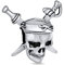 Breloque Tête De Mort De Pirate Des Caraïbes & Épées Croisées Pour Femme Pour Adolescente En Argent Sterling .925 Oxydé Compatible Avec Bracelet Européen