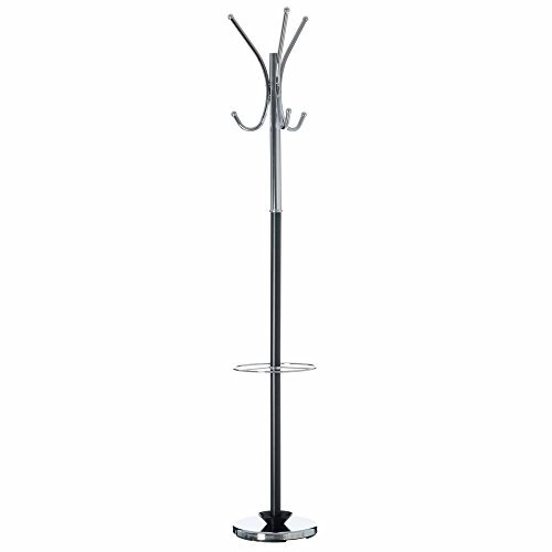 LOLAhome Garderobenständer, moderner Regenschirm, silberfarben, Metall, 178 cm