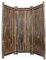 3teiliger Bambus Paravent Raumteiler schwarz-braun 180 x 180cm aus dicken Wulung Bambusrohren mit 4-7cm Durchmesser