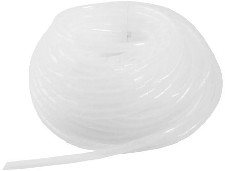 sourcing map Blanco 8mm dia exterior 17M polietileno cable en espiral del tubo del abrigo del alambre