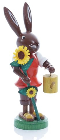 Rudolphs Schatzkiste Osterfigur Hase Gärtner Höhe ca 9 cm NEU Osterdeko Osterhasenfigur Ostern Korb Osterei Frühling Erzgebirge Seiffen Hase Blumen Garten Gießkanne Blume Sonnenblume