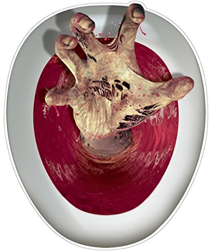 Hallooween Hand Peel 'N Place Toilet Topper 12in. X 17in. Pkg/6