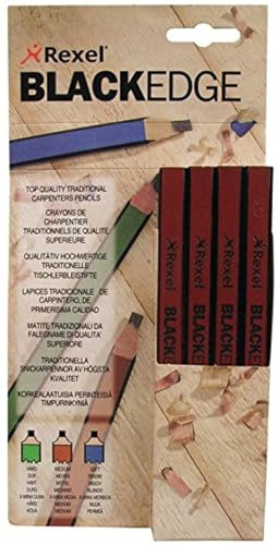 Rexel Blackedge Carpenters Pencils - Soft, Box of 12, 34320
