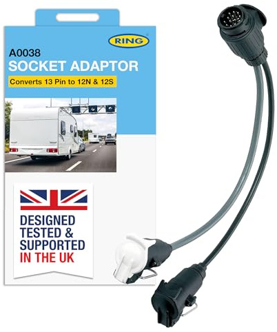 Ring 13 Pin to 12N & 12S Plug Adaptor, Pre-Wired for Easy Use | Compatible with Various Vehicles, Durable Design, Simple Plug-In Use