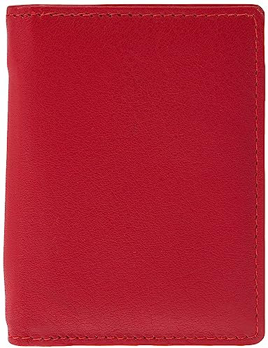 Alassio 43064 - Notizblock-Etui Monza aus Leder, Mäppchen in rot, Etui ca. 10 x 7,5 x 1 cm, Ledermäppchen mit A8 Notizblock, 3 Einschubfächer und Minikugelschreiber Metall