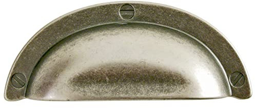 Muschelgriffe Art déco - Landhausstil silbermatt 38 x 95 - Qualität aus Europa seit 1998