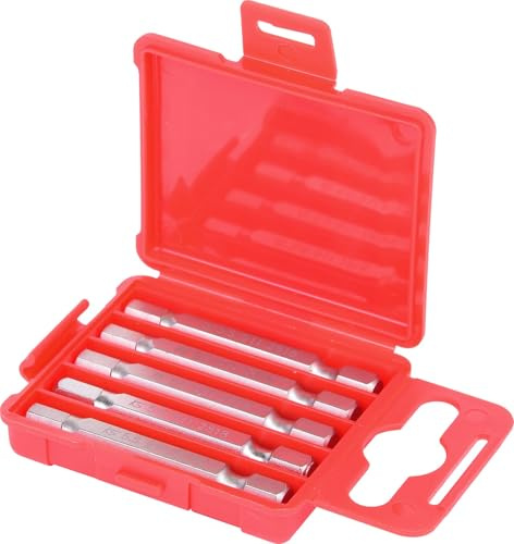 KS Tools 911.2819 1/4 CLASSIC Bit Innensechskant, 50mm, 5,5mm, 5er Pack Seidenmatt Verchromt