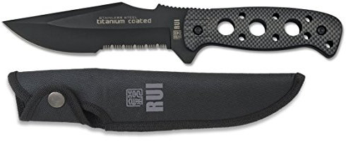 Martinez Albainox RUI schwarz Titan beschichtetes Messer mit Teilwellenschliff