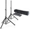 Vonyx PA Speaker Stands Pair with Height Adjustment up to 1.8m & Beamz Padded Carry Case - Lightweight Portable Set for DJs, Bands, Karaoke, Stages, Events & Conferences