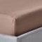 HOMESCAPES Satin Spannbettlaken Bio-Baumwolle 180x200 cm braun, Bio Bettlaken mit Gummizug, Fadendichte 400
