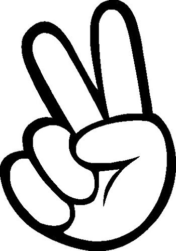 NetSpares Plott Aufkleber Victory Hand Frieden Zeichen Sticker Smiley Freiheit