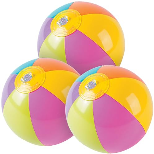 Fun Express Mini Beach Balls Bulk Set of 12-5 Inch Inflatable Ball Pool Toys for Kids Ages 4-8 | Beach Party Favors & Toddler Party Games | Summer Pool Party Decorations for Birthday & Luau Events
