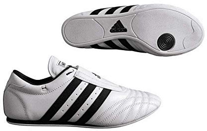 Adidas SM II - Zapatillas bajas para artes marciales Taekwondo, Karate y Kungfu, white w/black stripes