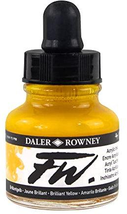 Daler - Rowney FW 29.5ml Art Bouteille d'encre acrylique - Brilliant Jaune