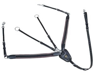 HKM SPORTS EQUIPMENT Vorderzeug mit Martingal und breitem Gummi, schwarz, Pony Vorderzeug-6845 One Size