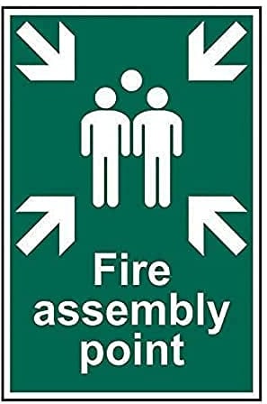 Scan SCA1541 Self adhesive PVC sign - Fire assembly point - 200 x 300mm