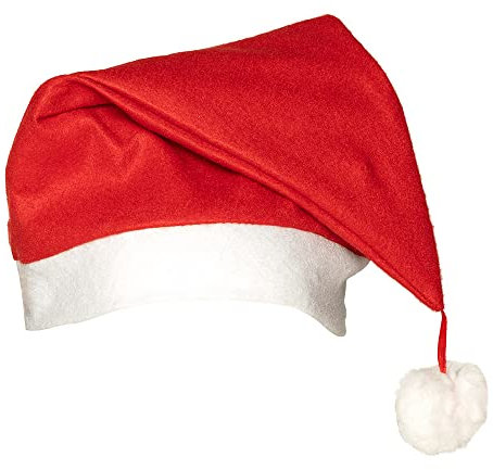 Boland 13401 - Weihnachtsmütze Santa Promo, für Damen und Herren, in rot-weiß mit schwingendem weißem Bommel am Faden, Weihnachten, Karneval, Mottoparty, Party
